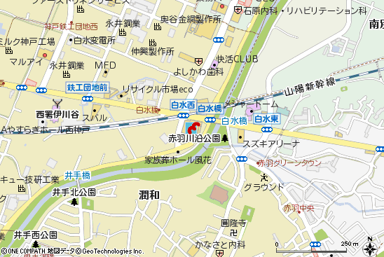 伊川谷店付近の地図